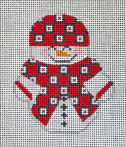 Snowman - Red and Black Squares Scarf
