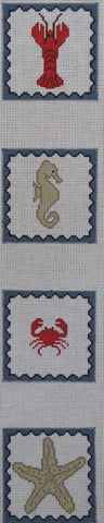 Coaster Strip - lobster-crab-seahorse-starfish