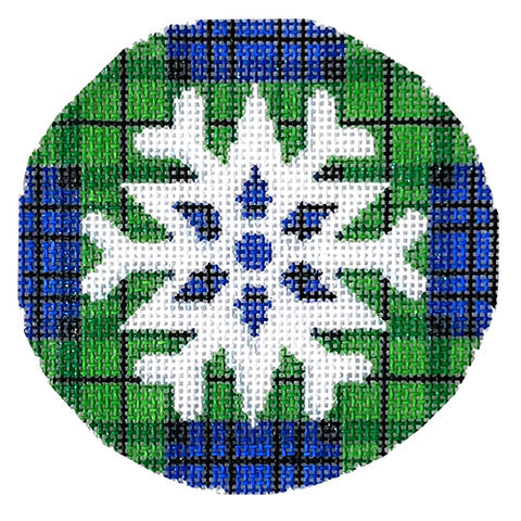 Round - Snowflake on Black Watch