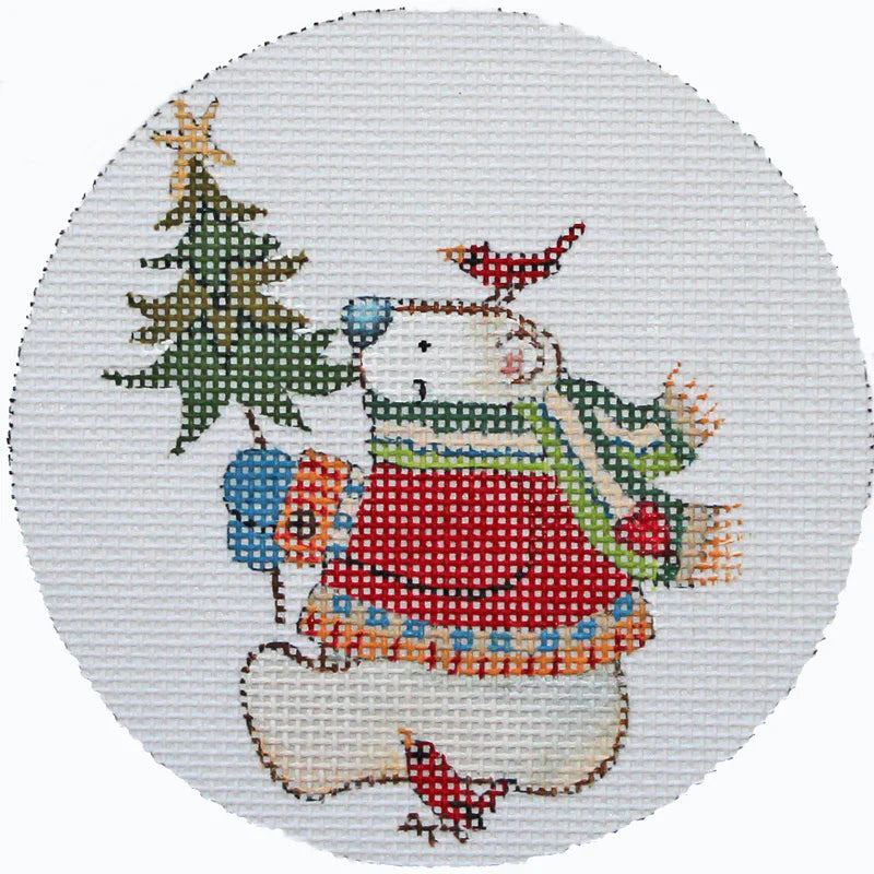 Ornament: Christmas Plaid Polar Bear