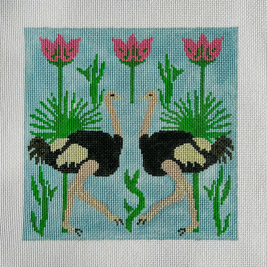 Pillow: Ostriches with Palms