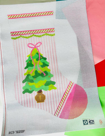 Stocking: Tree on Pink