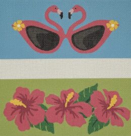Eye Glass Case: Flamingo with Hibiscus