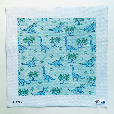 Dinosaur Large Square Canvas (Blue)