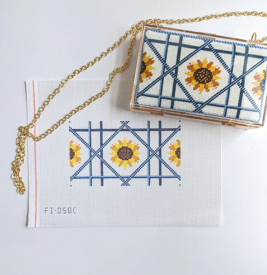 Sunflower clutch blue (acrylic)