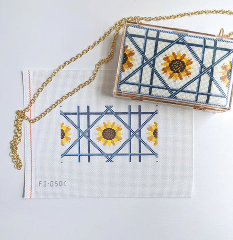 Sunflower clutch blue (acrylic)