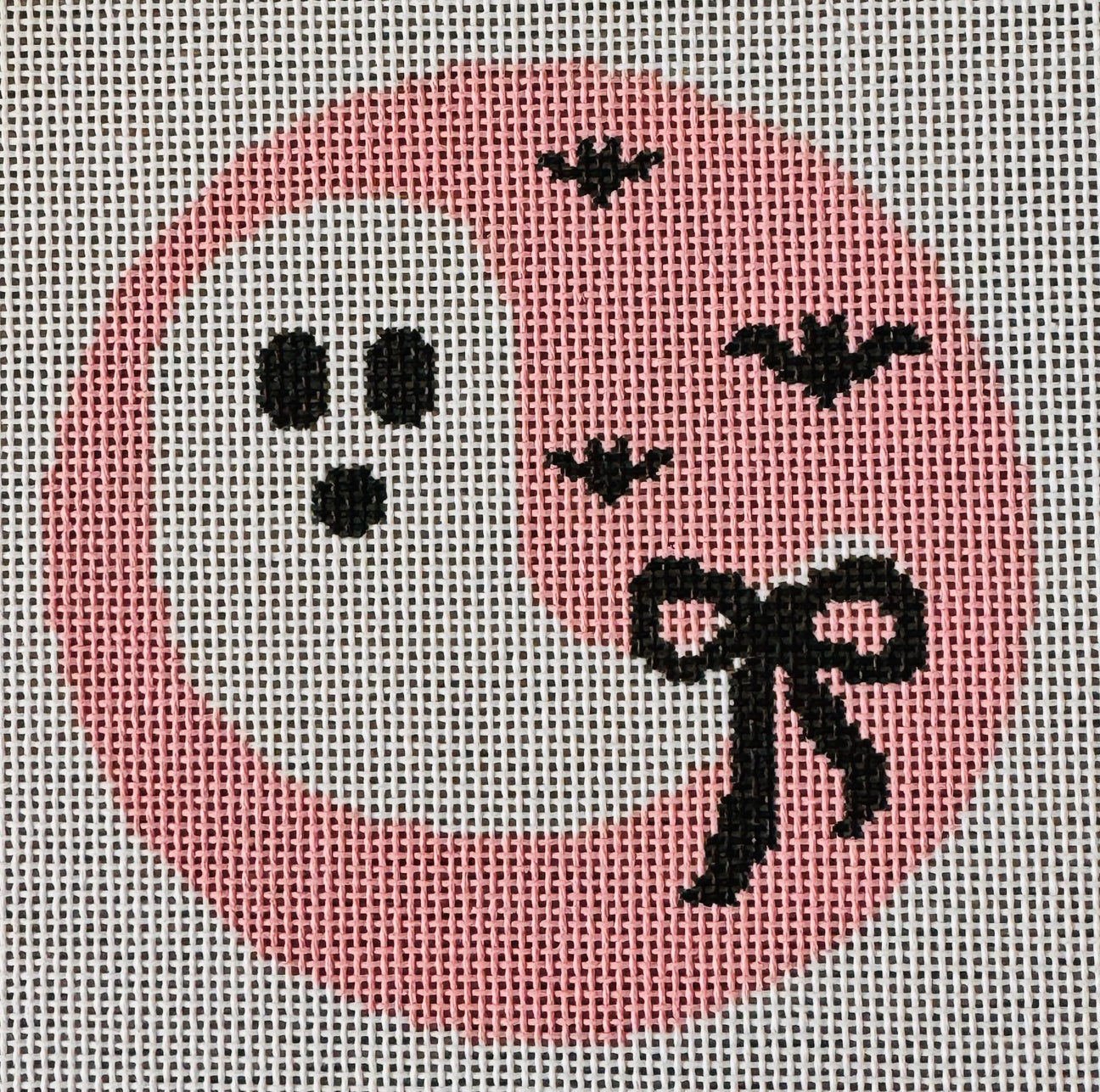 Ghost on Pink with Black Bow