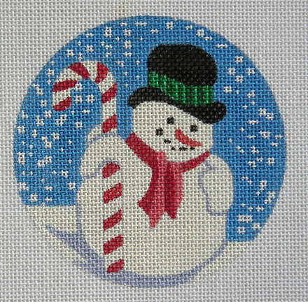 Round: Candy Cane Snowman