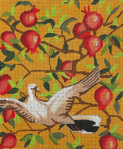 White bird/pomegranetes