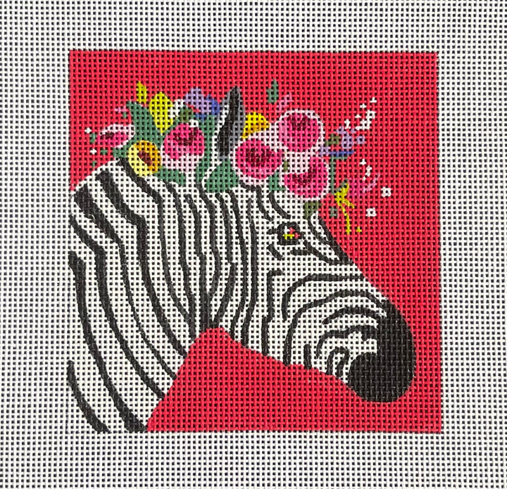 zebra with floral crown