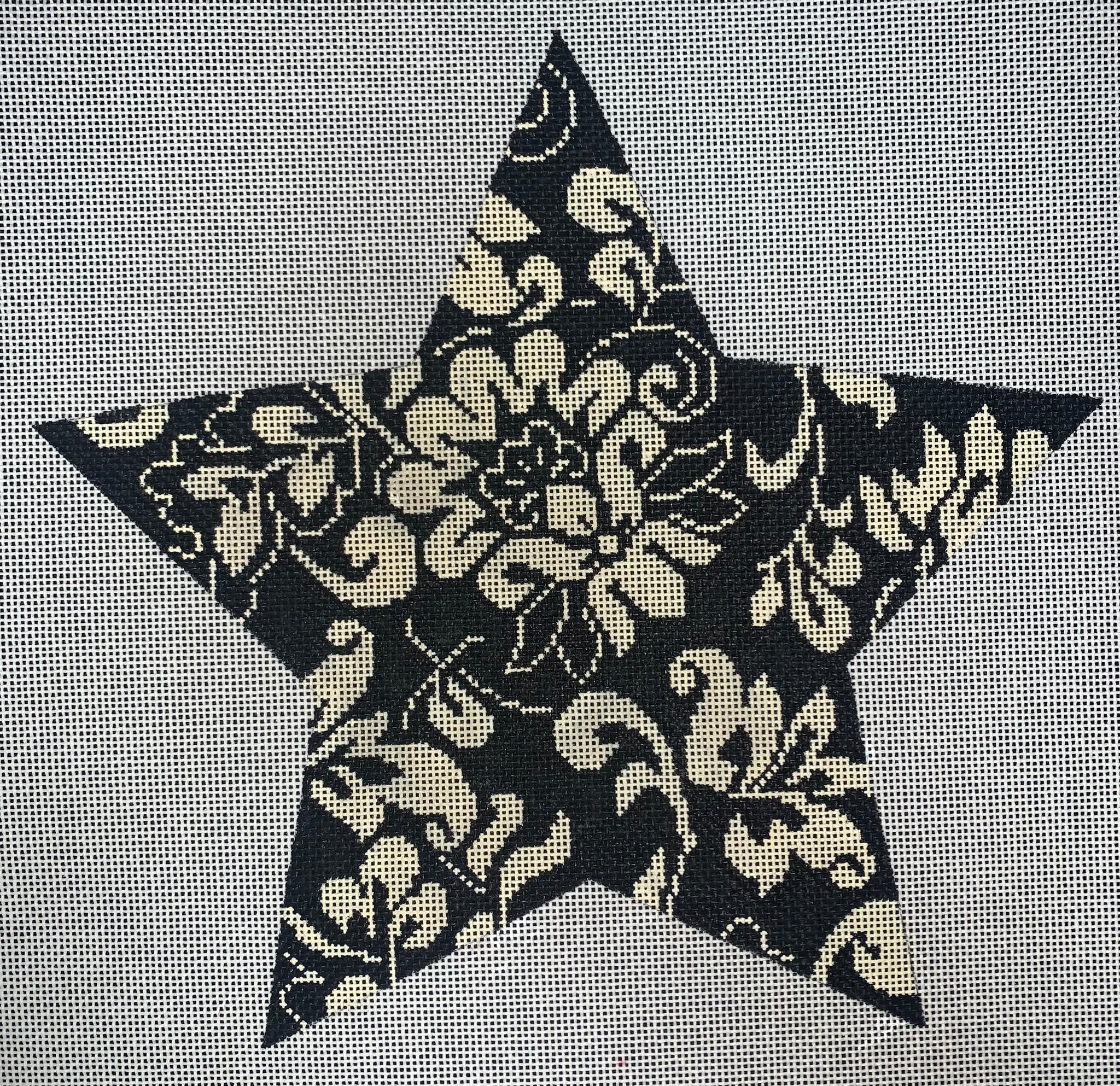 Star Tree Topper: Karen's Damask Star 9"