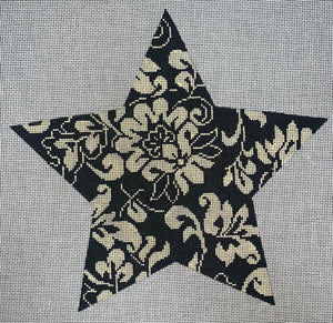 Star Tree Topper: Karen's Damask Star 9"