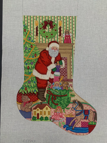 Santa Delivering Presents Stocking
