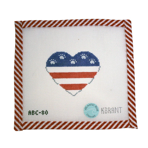 Red, White & Blue Paws Heart