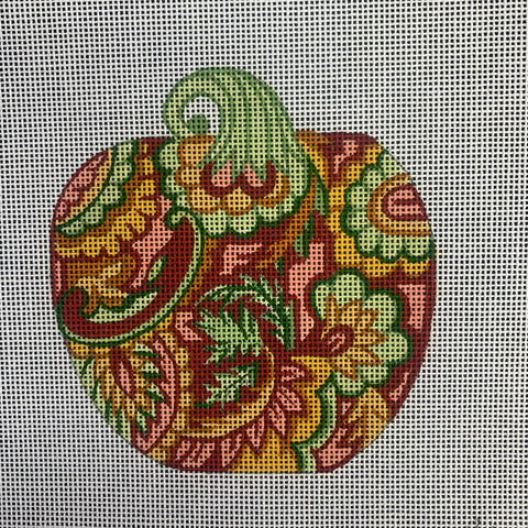 Floral Pumpkin red background