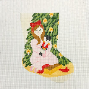 Stocking Mid-sized: Clara with Nutcracker, 13 mesh