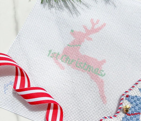 First Christmas Reindeer -Pink