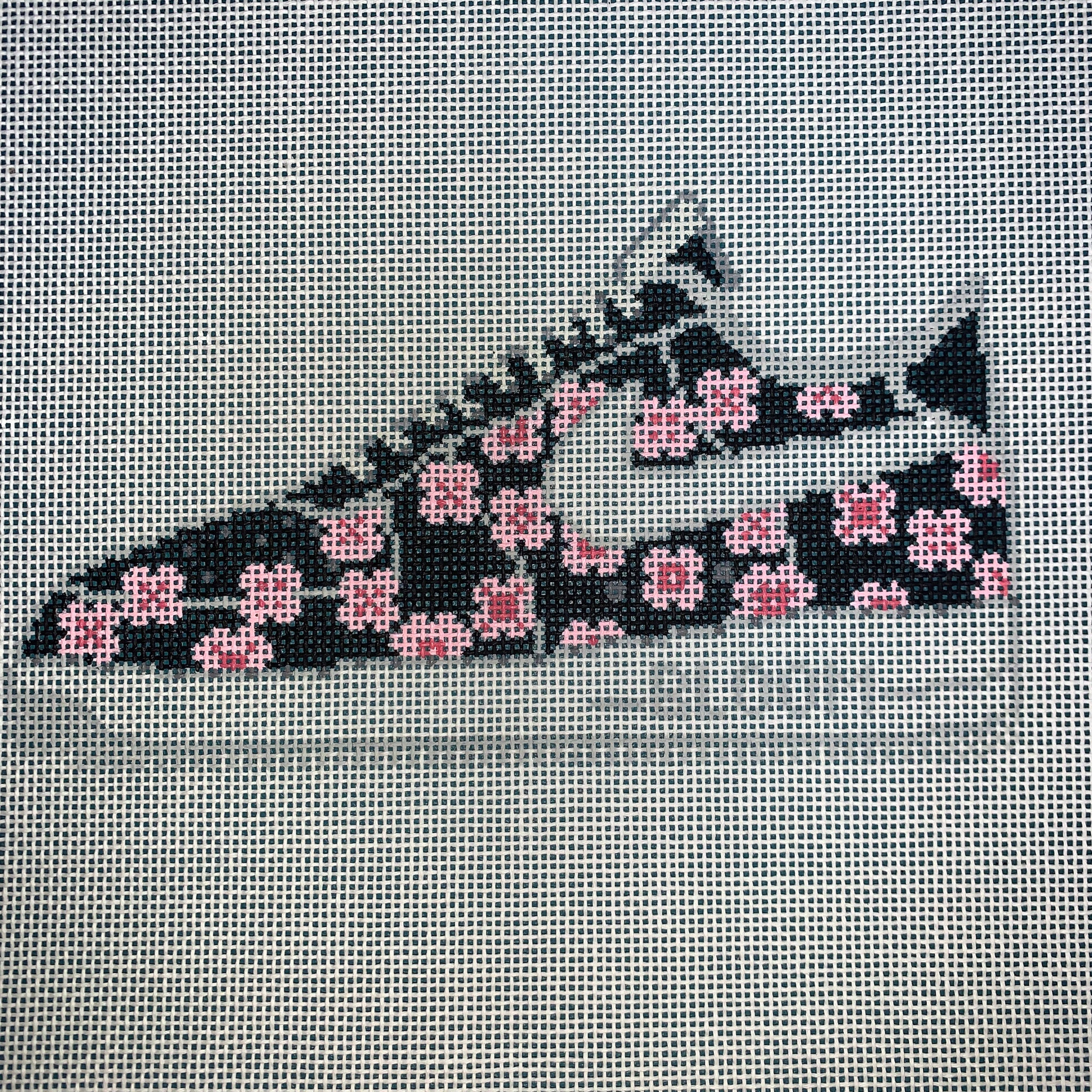 Sneaker - Bloom with Pink flowers on Black