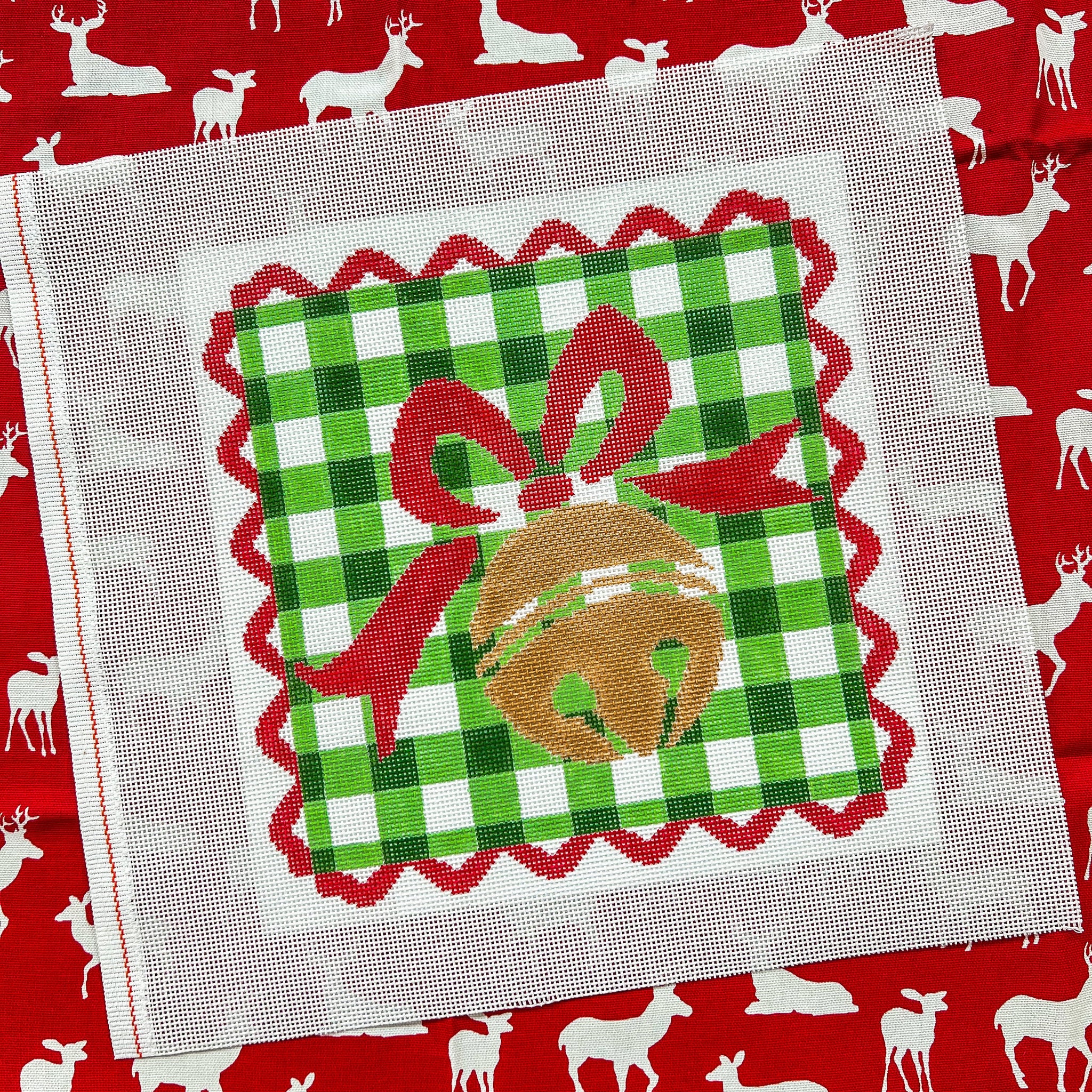 Jingle Bell on Green Gingham