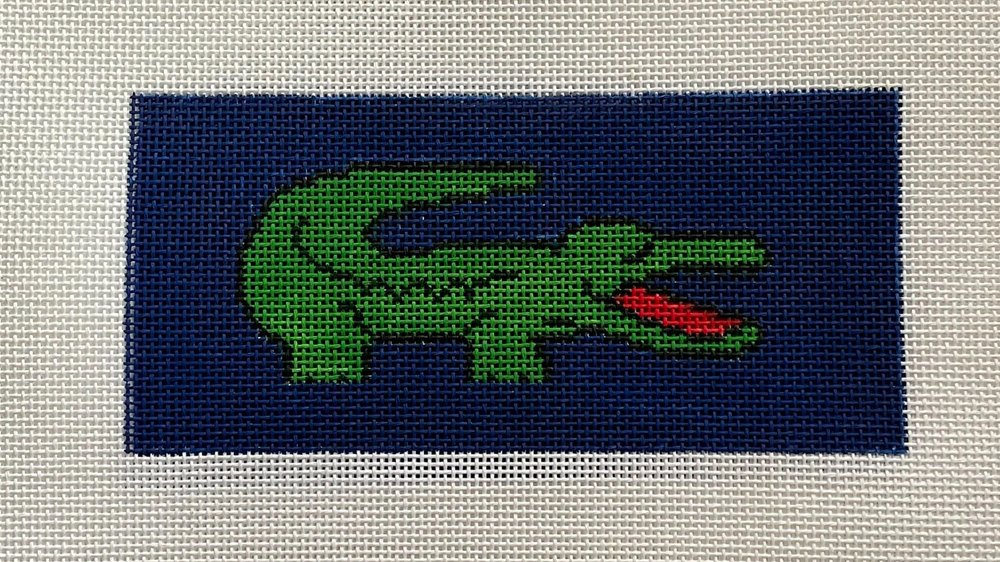 Eyeglass Case: Green Croc on Navy