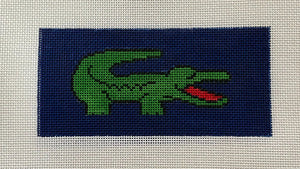 Eyeglass Case: Green Croc on Navy