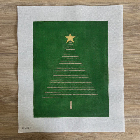 Abstract Gold Tree on Green