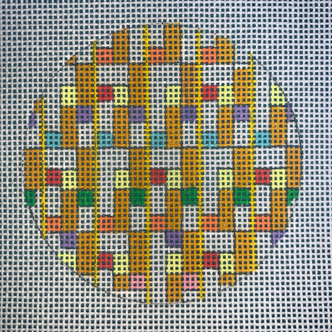 Round - Yellow geometric design