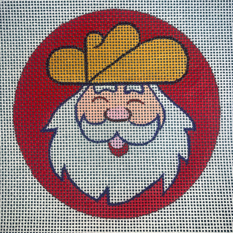 Round - Cowboy Santa