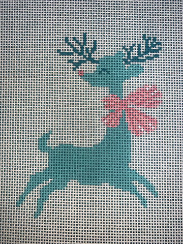 Teal Reindeer with Bow