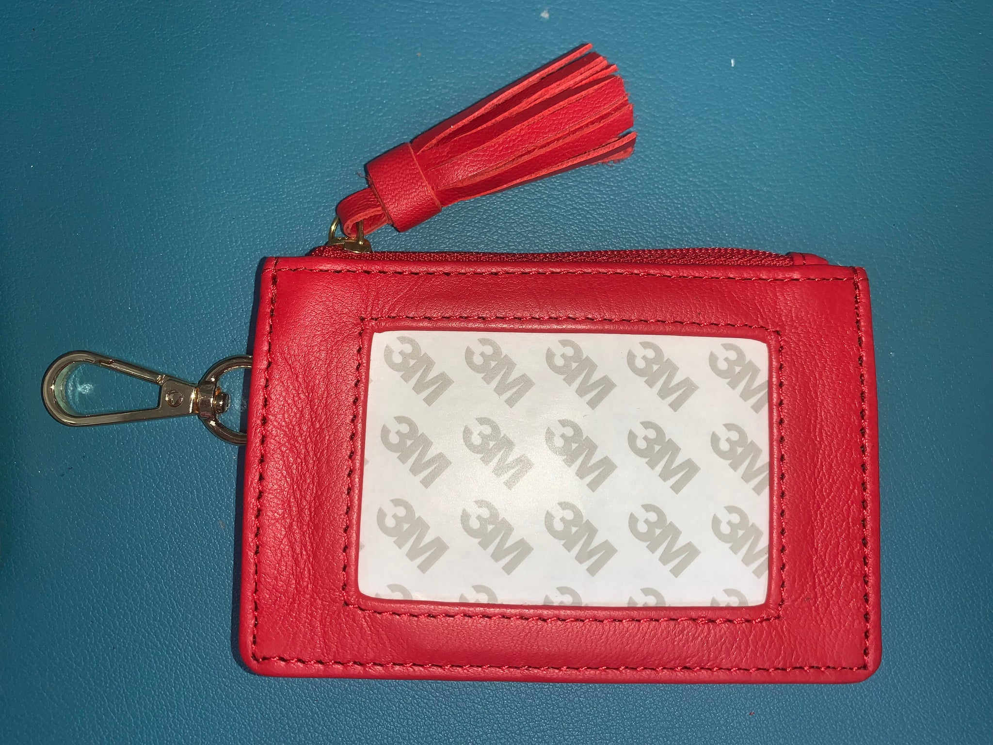 Self-Finishing zipper pouch - red