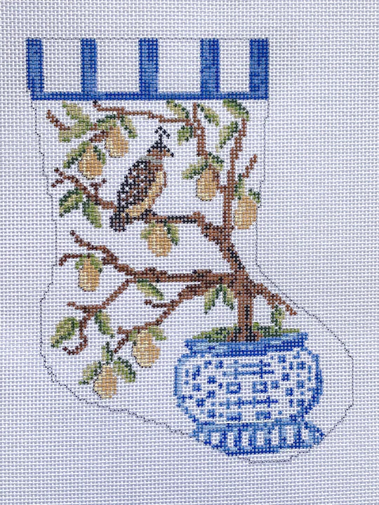 Stocking Ornament Sized Bauble Stocking: Partridge in a Pear Tree