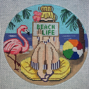 Stitching Girl Ornament - Beach Life