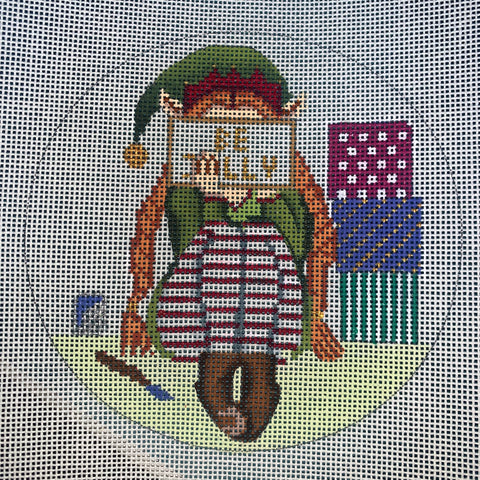 Stitching Girl Ornament - Elf