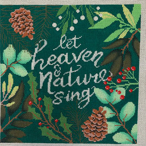 Botanical Pillow Green, Let Heaven and Nature Sing