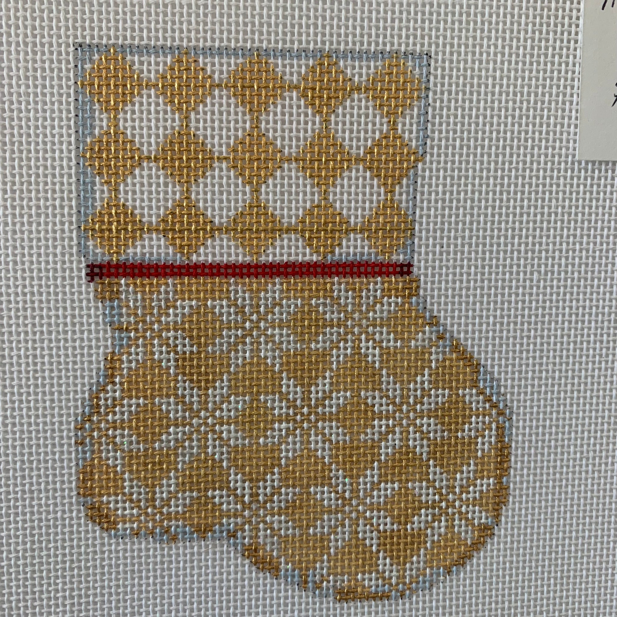 Mini Stocking - Snowflakes, gold