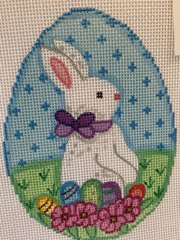 Egg:  Bunny with flowers and eggs