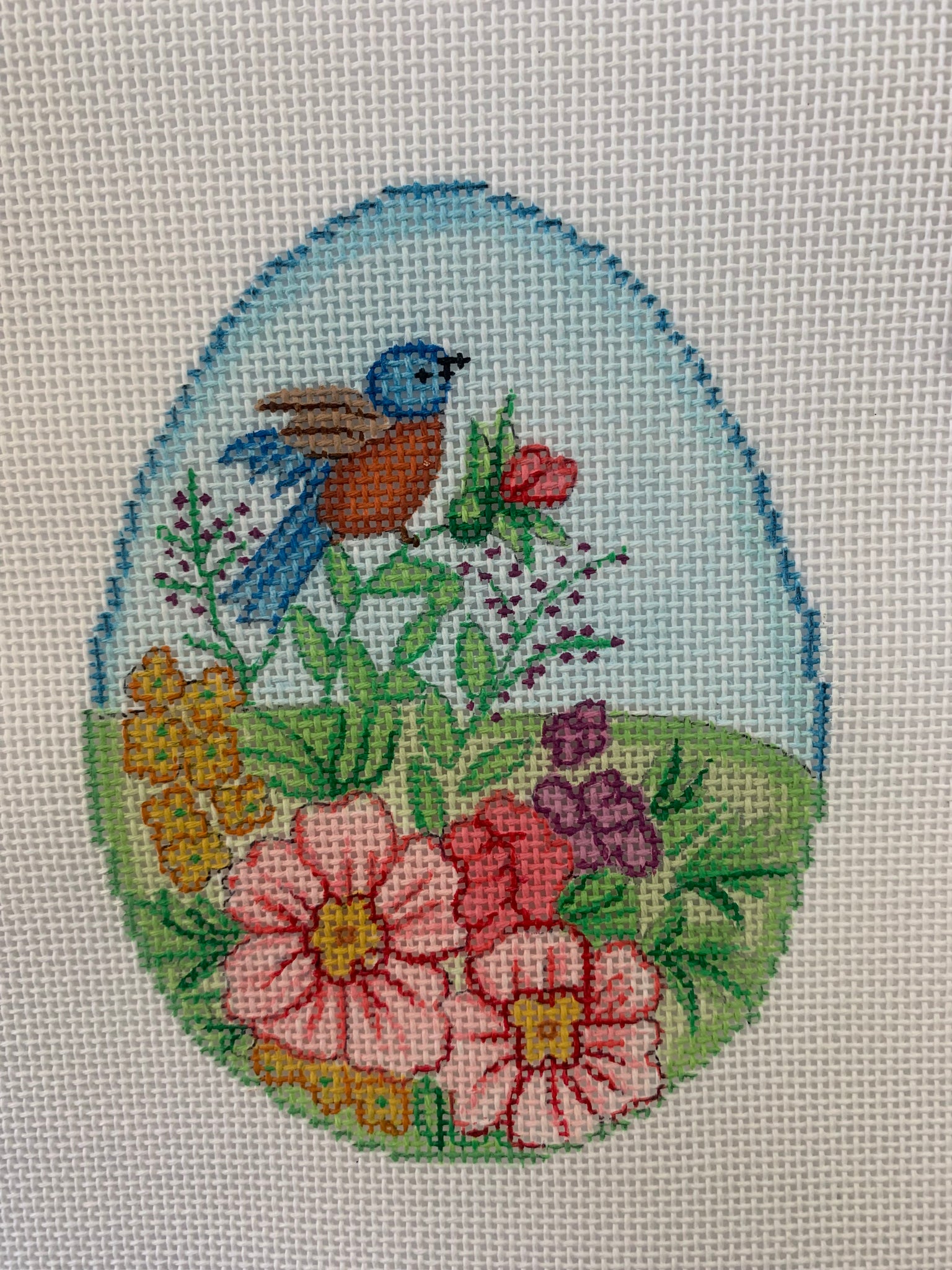 Egg:  Flowers and Bird