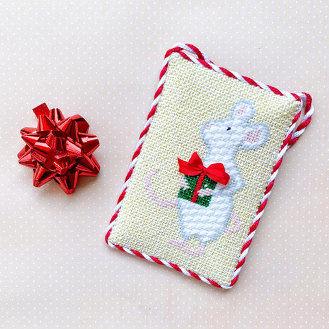 Christmas Mice Needlepoint Canvases - Green Present