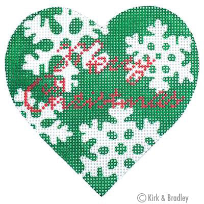Heart:  Green Snowflake