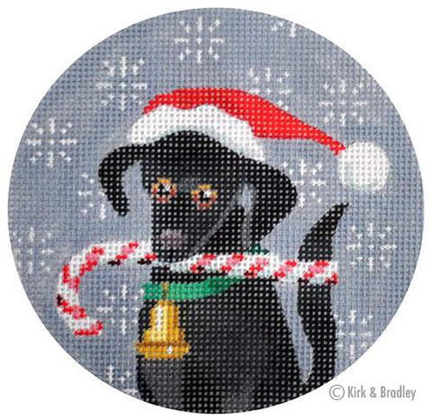 Round: Black Labrador Christmas