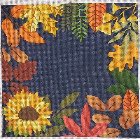 Botanical Pillow Blue Sunflower