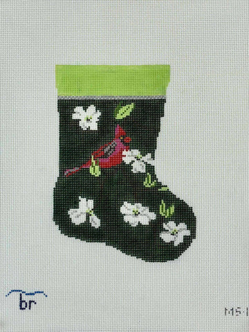 Mini Stocking - Cardinal & White Dogwood