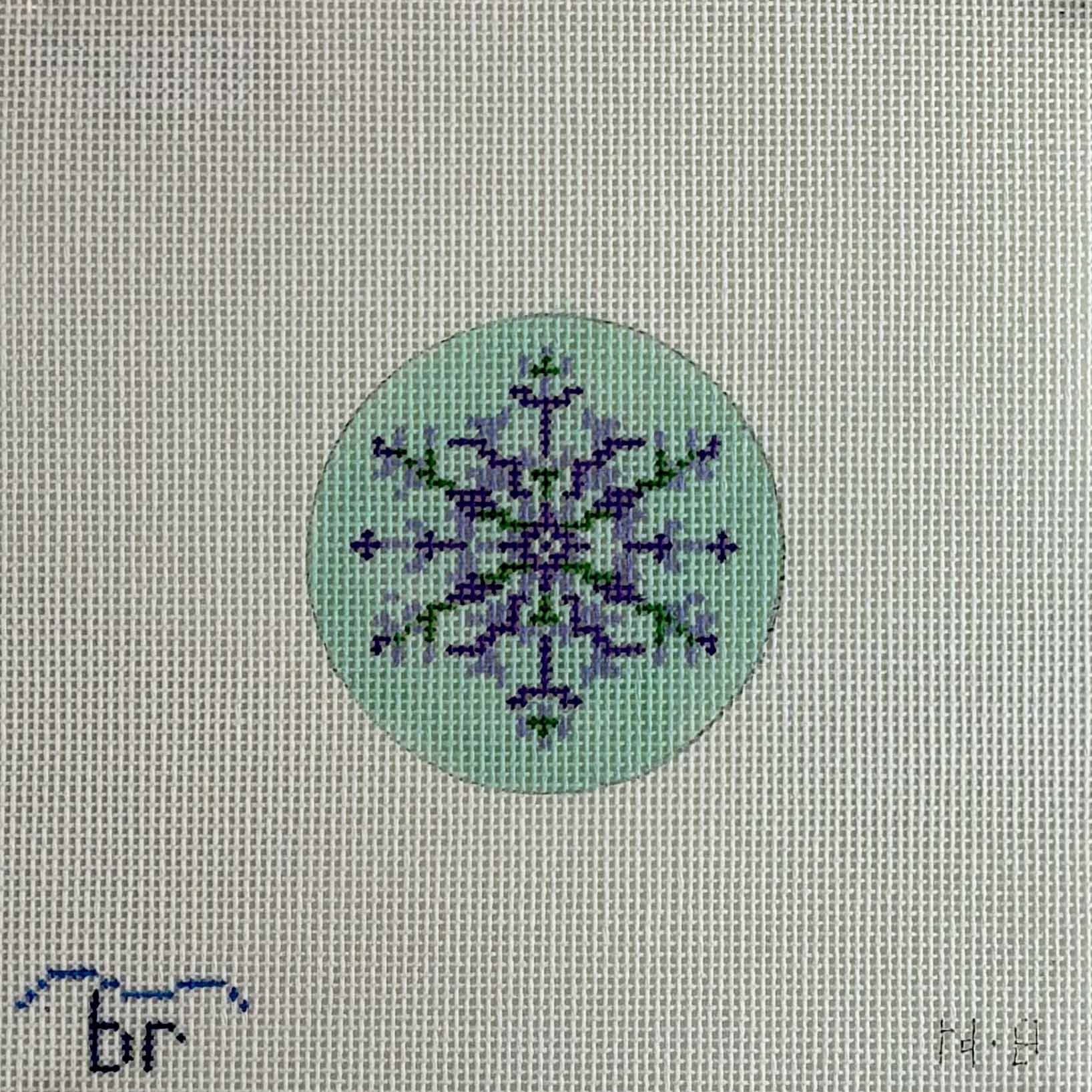Round - Nordic Snowflake - purple/aqua
