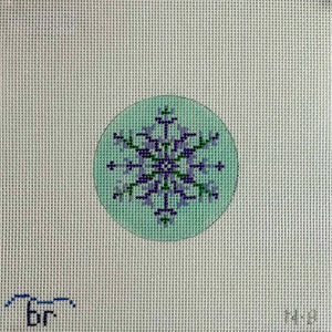 Round - Nordic Snowflake - purple/aqua