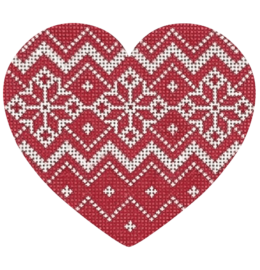 Nordic Snowflake Zigzag Band Heart