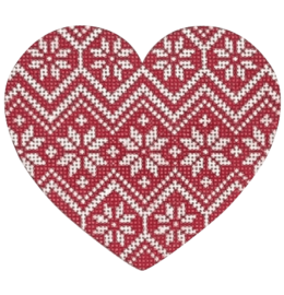 Nordic Snowflake Zigzag Pattern Heart