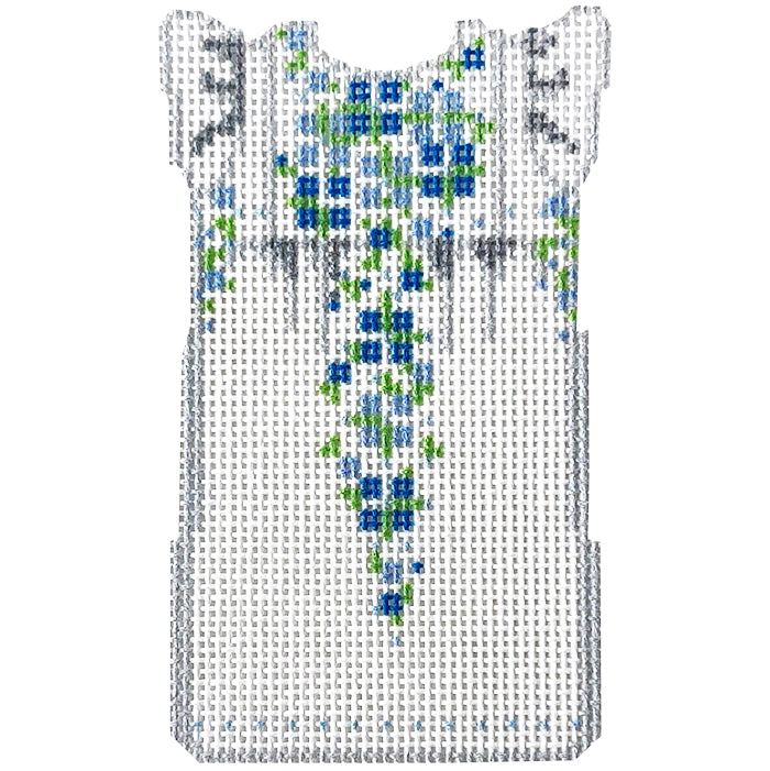 Oaxaca Dress - White and Blue Mini