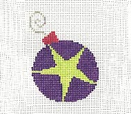 Christmas Ornaments: Purple w/ Green Star