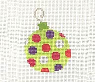 Christmas Ornaments: Dots on Green Bauble