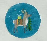 NEW! Christmas Rounds: Reindeer with Vertical  Striped Blanket